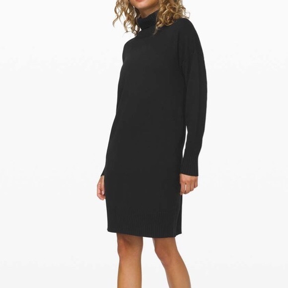 NWOT Lululemon Softer Still Black Knit Sweater Dress NWOT Lululemon Softer Still Black Knit Sweater Dress